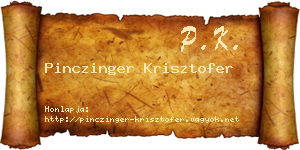 Pinczinger Krisztofer névjegykártya